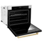 ZLINE 30" Autograph Single Wall Oven with Air Fry and Self-Clean in Stainless Steel and Champagne Bronze Handle, WASZ-30-CB