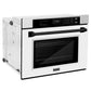 ZLINE 30" Autograph Single Wall Oven with Air Fry and Self-Clean in Stainless Steel with White Matte Door and Black Matte Handle, WASZ-WM-30-MB