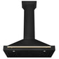 ZLINE Autograph 36" 400 CFM Convertible Wall Mount Range Hood in Black Stainless Steel with Gold Handle, BSKB4Z-36-G