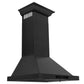 ZLINE 24 in. Convertible Vent Wall Mount Range Hood in Black Stainless Steel with Crown Molding, BSKBNCRN-24