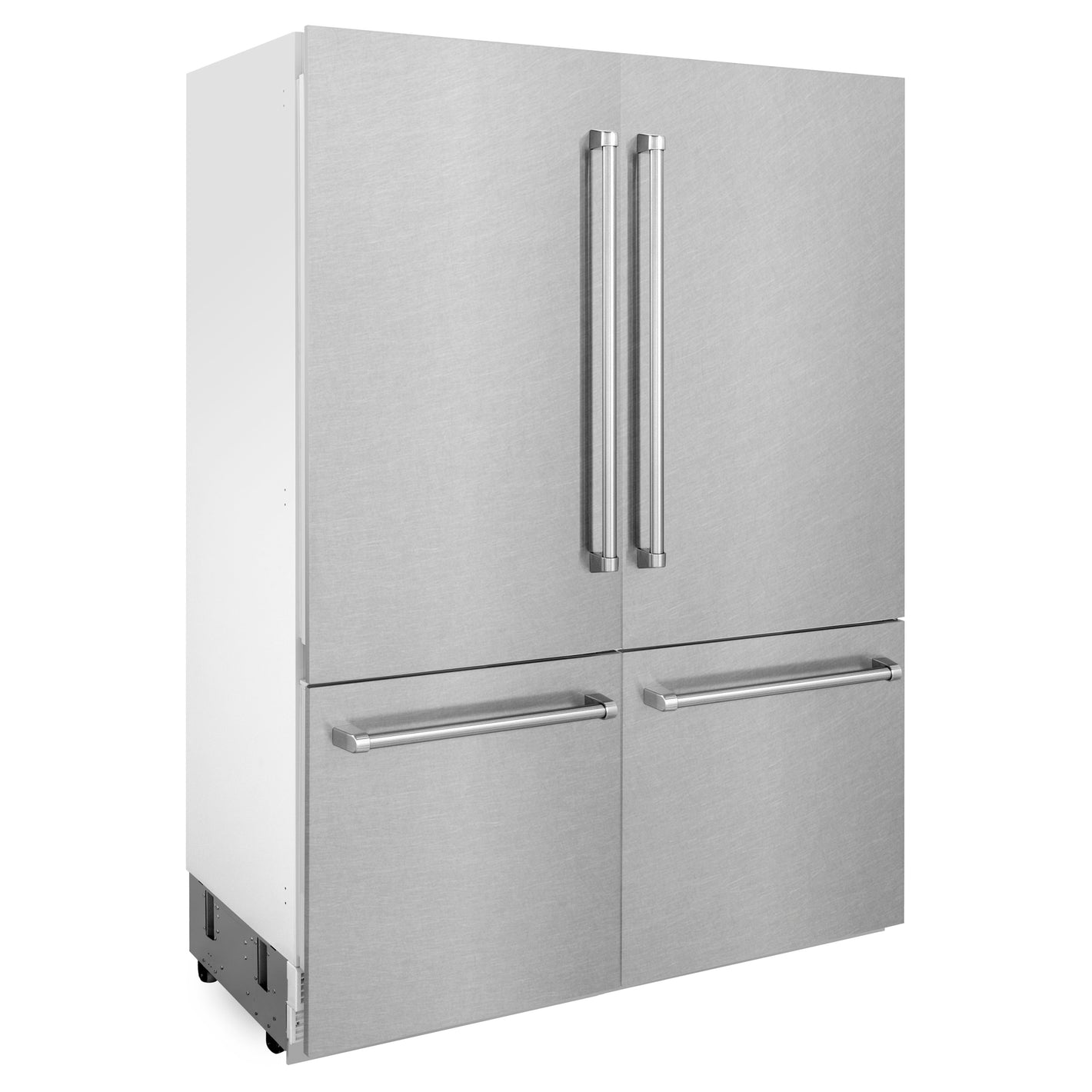 ZLINE 60" 32.2 cu. ft. French Door Built-In Bottom Freezer Refrigerator with Water Dispensers and Ice Makers in Satin Stainless Steel, RBIV-SN-60