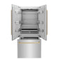 ZLINE Autograph Bronze Package - 36" Rangetop, 36" Range Hood, Dishwasher, Built-In Refrigerator, Microwave Oven, Wall Oven