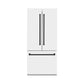 ZLINE 36 In. 19.6 cu. ft. Built-In French Door Refrigerator with Internal Water and Ice Dispenser in White Matte with Black Accents, RBIVZ-WM-36-MB