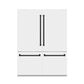 ZLINE 60 In. 32.2 cu. ft. Built-In Refrigerator with Internal Water and Ice Dispenser in White Matte with Matte Black Accents, RBIVZ-WM-60-MB