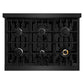 ZLINE 36" 5.2 cu. ft. Classic Dual Fuel Range with 6 Burners in Black Stainless Steel, CDRB-36