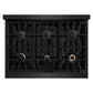 ZLINE 36" 5.2 cu. ft. Classic Gas Range with 6 Burners in Black Stainless Steel, CGRB-36