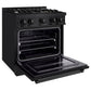 ZLINE 30" 4.2 cu. ft. Classic Dual Fuel Range with 4 Burners in Black Stainless Steel, CDRB-30
