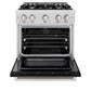 ZLINE 30" 4.2 cu. ft. Select Dual Fuel Range with 4 Burner Gas Cooktop and Electric Convection Oven in Satin Stainless Steel with Black Matte Door, HDRS-BLM-30
