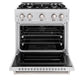 ZLINE 30" 4.2 cu. ft. Classic Dual Fuel Range with 4 Burner Gas Cooktop and Electric Convection Oven in Satin Stainless Steel, CDRS-30