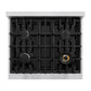 ZLINE 30" 4.2 cu. ft. Classic Dual Fuel Range with 4 Burner Gas Cooktop and Electric Convection Oven in Satin Stainless Steel, CDRS-30