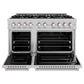 ZLINE 48" 6.7 cu. ft. Classic Double Oven Dual Fuel Range with 8 Burner Gas Cooktop in Satin Stainless Steel, CDRS-48