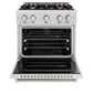 ZLINE 30" 4.2 cu. ft. Classic Dual Fuel Range with Gas Cooktop and Electric Convection Oven in Satin Stainless Steel with 4 Brass Burners, CDRS-BR-30