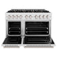 ZLINE 48" 6.7 cu. ft. Classic Double Oven Dual Fuel Range in Satin Stainless Steel with 8 Brass Burners, CDRS-BR-48