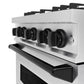 ZLINE Autograph 30" 4.2 cu. ft. Classic Dual Fuel Range with 4 Burner Gas Cooktop and Electric Convection Oven in Satin Stainless Steel with Matte Black Accents, CDRSZ-30-MB