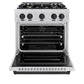ZLINE Autograph 30" 4.2 cu. ft. Classic Dual Fuel Range with 4 Burner Gas Cooktop and Electric Convection Oven in Satin Stainless Steel with Matte Black Accents, CDRSZ-30-MB