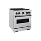 ZLINE Autograph 30" 4.2 cu. ft. Classic Dual Fuel Range with 4 Burner Gas Cooktop and Electric Convection Oven in Satin Stainless Steel with Matte Black Accents, CDRSZ-30-MB