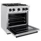 ZLINE Autograph 30" 4.2 cu. ft. Classic Dual Fuel Range with 4 Burner Gas Cooktop and Electric Convection Oven in Satin Stainless Steel with Matte Black Accents, CDRSZ-30-MB