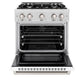 ZLINE 30" 4.2 cu. ft. Select Dual Fuel Range with 4 Burner Gas Cooktop and Electric Convection Oven in Satin Stainless Steel with White Matte Door, HDRS-WM-30