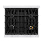 ZLINE 30" 4.2 cu. ft. Select Dual Fuel Range with 4 Burner Gas Cooktop and Electric Convection Oven in Satin Stainless Steel with White Matte Door, HDRS-WM-30
