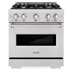 ZLINE 30" 4.2 cu. ft. Classic Gas Range with 4 Burner Cooktop and Convection Gas Oven in Satin Stainless Steel, CGRS-30