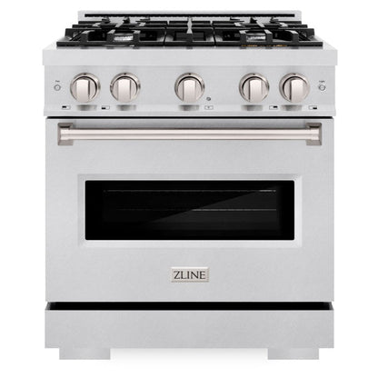ZLINE 30" 4.2 cu. ft. Classic Gas Range with 4 Burner Cooktop and Convection Gas Oven in Satin Stainless Steel, CGRS-30