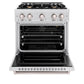 ZLINE 30" 4.2 cu. ft. Classic Gas Range with Convection Gas Oven in Satin Stainless Steel with 4 Brass Burners, CGRS-BR-30