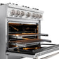 ZLINE 36" 5.2 cu. ft. Classic Gas Range with Convection Gas Oven in Satin Stainless Steel with 6 Brass Burners, CGRS-BR-36