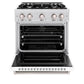 ZLINE 30" 4.2 cu. ft. Classic Dual Fuel Range with 4 Burner Gas Cooktop and Electric Convection Oven in Satin Stainless Steel with White Matte Door, CDRS-WM-30