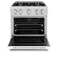 ZLINE 30" 4.2 cu. ft. Classic Gas Range with 4 Burner Cooktop and Convection Gas Oven in Satin Stainless Steel with White Matte Door, CGRS-WM-30
