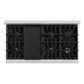 ZLINE 48" 6.7 cu. ft. Classic Double Oven Gas Range with 8 Burner Cooktop in Satin Stainless Steel with White Matte Doors, CGRS-WM-48