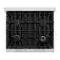 ZLINE 30" 4.2 cu. ft. Classic Dual Fuel Range in Stainless Steel with 4 Brass Burners, CDR-BR-30