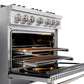 ZLINE 36" 5.2 cu. ft. Classic Dual Fuel Range in Stainless Steel with 6 Brass Burners, CDR-BR-36