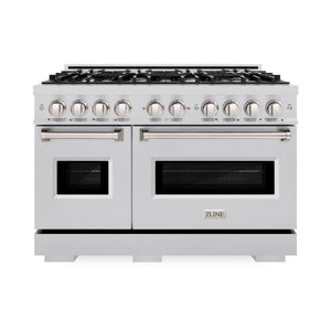 ZLINE 48" 6.7 cu. ft. Classic Double Oven Dual Fuel Range with 8 Burners in Stainless Steel, CDR48