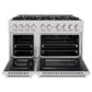 ZLINE 48" 6.7 cu. ft. Select Double Oven Dual Fuel Range in Stainless Steel with 8 Brass Burners, HDR-BR-48