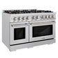 ZLINE 48" 6.7 cu. ft. Select Double Oven Dual Fuel Range in Stainless Steel with 8 Brass Burners, HDR-BR-48