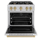 ZLINE Autograph 30" 4.2 cu. ft. Classic Dual Fuel Range with 4 Burners in Stainless Steel with Champagne Bronze Accents, CDRZ-30-CB