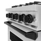 ZLINE Autograph 30" 4.2 cu. ft. Classic Dual Fuel Range with 4 Burners in Stainless Steel with Matte Black Accents, CDRZ-30-MB