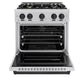 ZLINE Autograph 30" 4.2 cu. ft. Classic Dual Fuel Range with 4 Burners in Stainless Steel with Matte Black Accents, CDRZ-30-MB