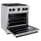 ZLINE Autograph 30" 4.2 cu. ft. Classic Dual Fuel Range with 4 Burners in Stainless Steel with Matte Black Accents, CDRZ-30-MB