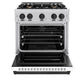ZLINE Autograph 30" 4.2 cu. ft. Classic Dual Fuel Range with 4 Burners in Stainless Steel with White Matte Door and Matte Black Accents, CDRZ-WM-30-MB