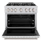 ZLINE 36" 5.2 cu. ft. Classic Dual Fuel Range with 6 Burners in Stainless Steel with White Matte Door, CDR-WM-36