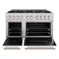 ZLINE 48" 6.7 cu. ft. Classic Double Oven Dual Fuel Range with 8 Burners in Stainless Steel with White Matte Doors, CDR-WM-48