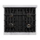 ZLINE 30" 4.2 cu. ft. Classic Gas Range with Convection Gas Oven in Stainless Steel with 4 Brass Burners, CGR-BR-30