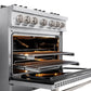 ZLINE 36" 5.2 cu. ft. Classic Gas Range with Convection Gas Oven in Stainless Steel with 6 Brass Burners, CGR-BR-36