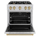 ZLINE Autograph 30" 4.2 cu. ft. Classic Gas Range with 4 Burners in Stainless Steel and Champagne Bronze Accents, CGRZ-30-CB