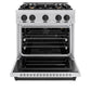 ZLINE Autograph 30" 4.2 cu. ft. Classic Gas Range with 4 Burners in Stainless Steel and Matte Black Accents, CGRZ-30-MB