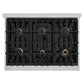 ZLINE 36" 5.2 cu. ft. Classic Gas Range with 6 Burners in Stainless Steel with White Matte Door, CGR-WM-36