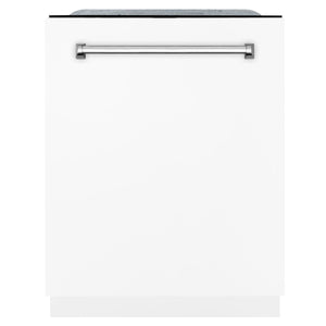 ZLINE 24 In. Monument Series 3rd Rack Top Touch Control Dishwasher in White Matte, 45dBa, DWMT-WM-24