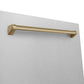 ZLINE Autograph 24" Monument Series 3rd Rack Top Touch Control Tall Tub Dishwasher with Satin Stainless Steel Panel and Champagne Bronze Handle, 45dBa, DWMTZ-SN-24-CB
