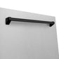 ZLINE Autograph 24" Monument Series 3rd Rack Top Control Built-In Tall Tub Dishwasher with Satin Stainless Steel Panel and Matte Black Handle, 45dBa, DWMTZ-SN-24-MB